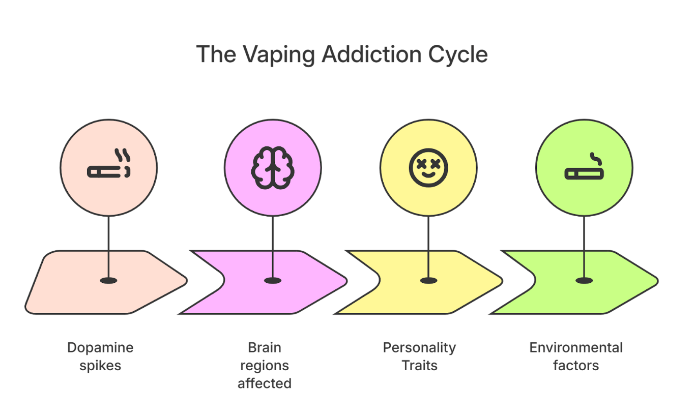 Psychological variables have a key role in the development and maintenance of vape addiction, even beyond the chemical hooks.